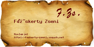 Fáskerty Zseni névjegykártya